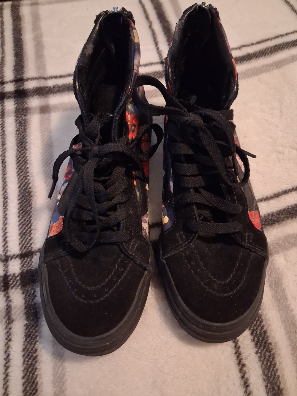 Vans Black High-Top Sneakers with Floral Accents